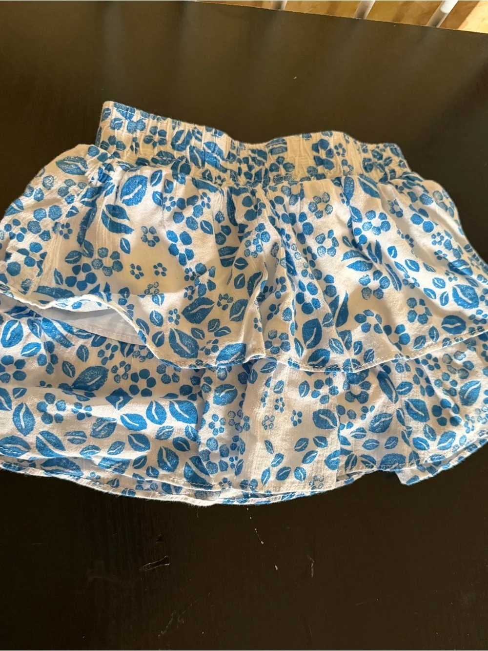 OshKosh B'gosh White and Blue Floral Tiered Skirt- 3T